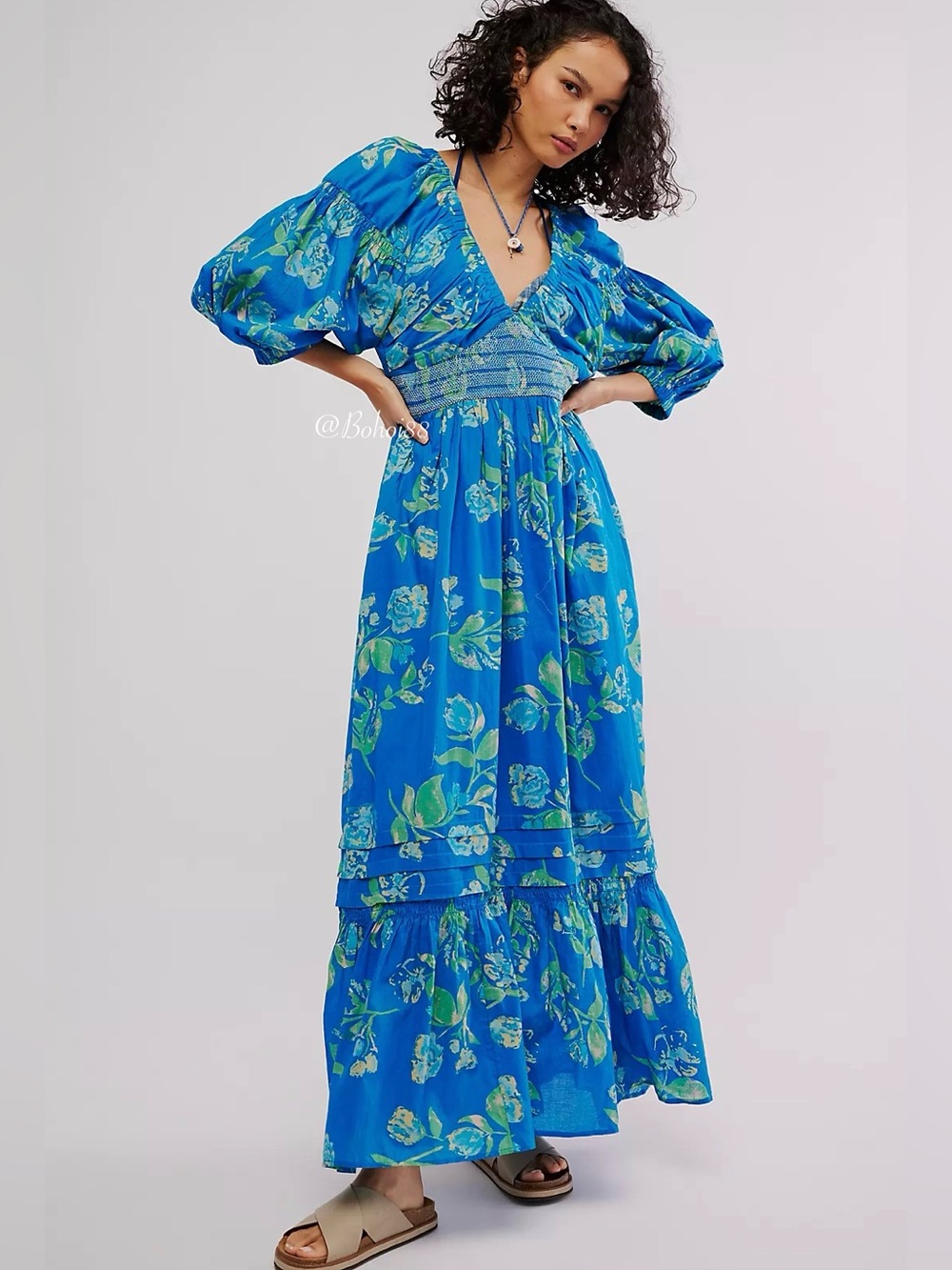 NWT Free People Golden Hour Floral Boho Maxi Dress